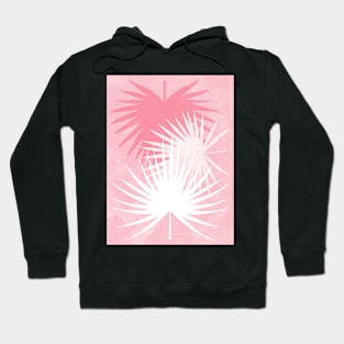 Fan Palm Leaves In Pink Modern Botanical Hoodie